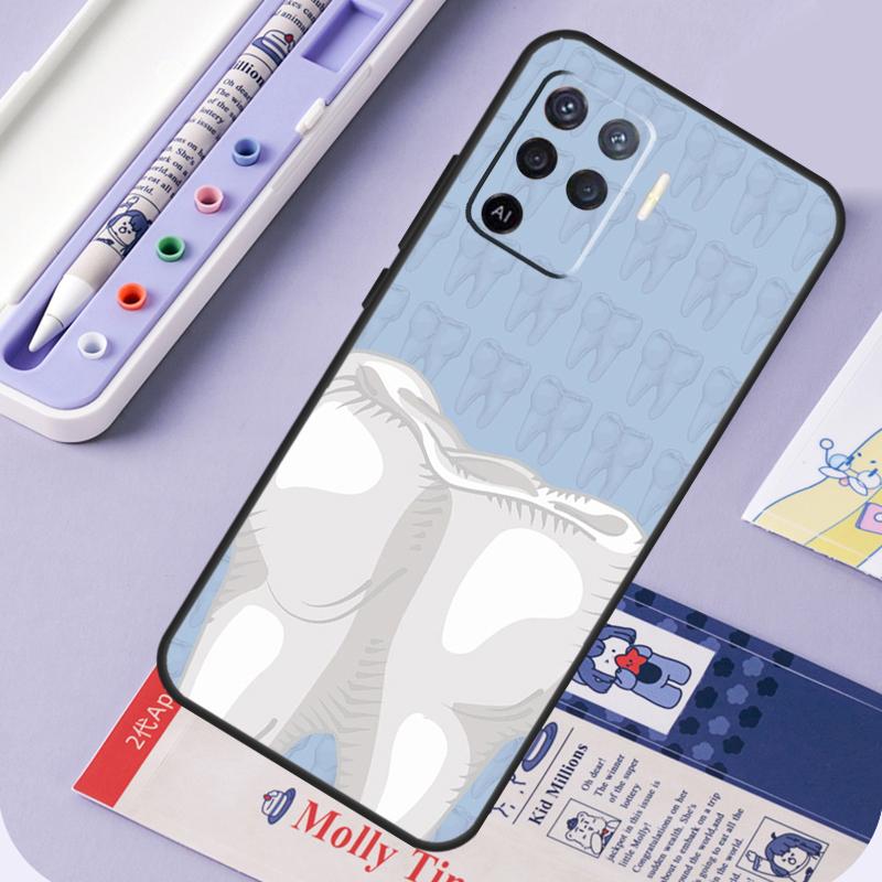 Dentist Tooth Pattern Case For OPPO A53 A31 A5 A9 A52 A72 A15 A83 A91 A93 A54 A74 A94 Find X3 Lite X5 Pro Cover