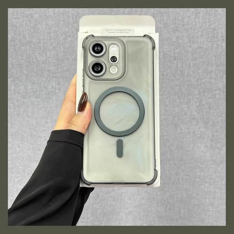 

Чохли для OPPO Find X9 Pro Повітряна подушка Протиударний Магнітний Чохол для бездротової зарядки для Find X9 X9Pro Magsafe Напівпрозорий Чохол для телефону Oppo Find X9 Pro