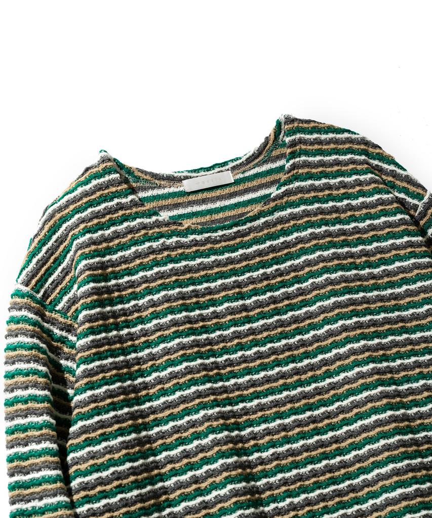VASTIC Oversized Grunge Striped Knit_Green