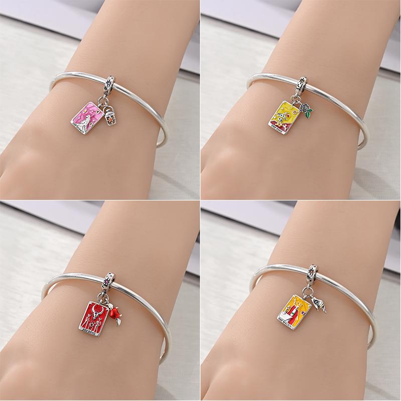 Kupfer Große Arkana Kleine Arkana Tarotkarten Anhänger Charm Passend für Original DIY Armband Halskette Geburtstags Schmuck