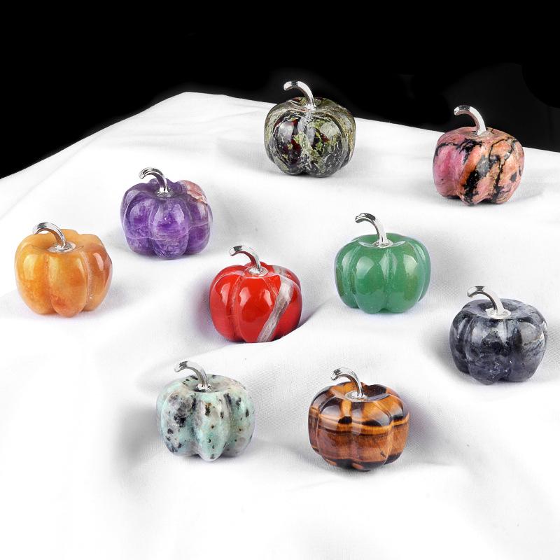 30mm Natural Crystal Pumpkin Decoration for Halloween & Thanksgiving - Large Qty Discount