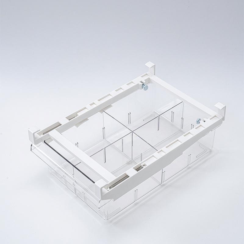 Refrigerator Drawer Storage Box Without Compartments, 4-8 Compartments Food Organizer, Transparent Rectangular Storage Box