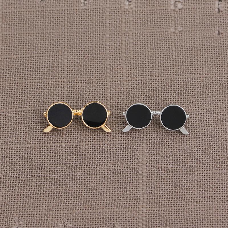 Nuevos Broches Esmaltados con Forma de Mini Gafas de Sol Dorados y Plateados Pines Metálicos de Verano para Mochila, Bolso, Ropa, Vestido Insignia