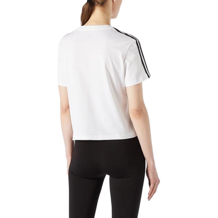 Adidas T Shirts Women's White Crew Neck Moderate Straight Fit GL0778