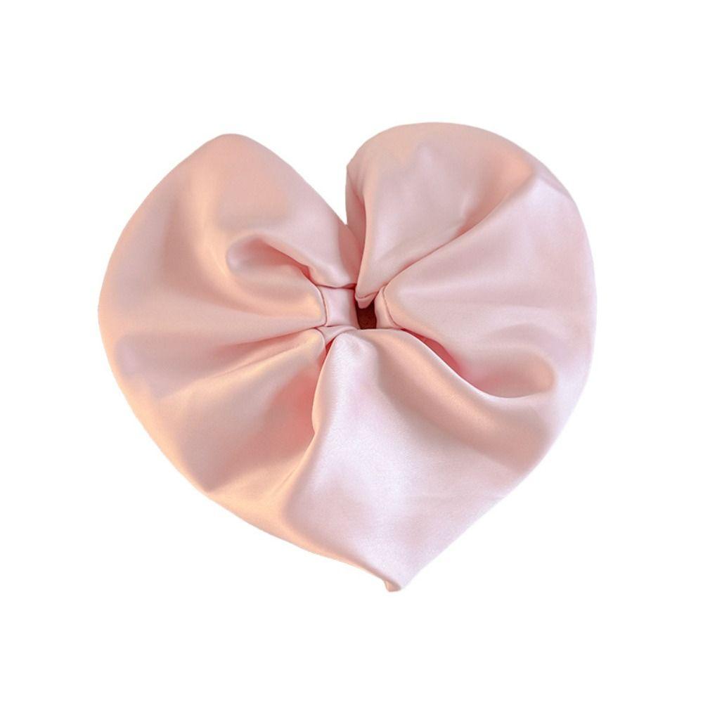 Love Large Satin Hair Scrunchies Heart Shape Ponytail Elastic Rubber Band  Ladies