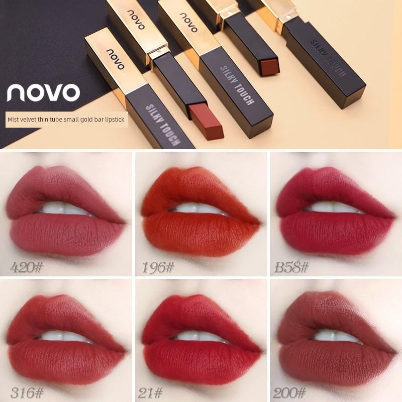 Novo Lipstick Recommended by Niche Brands Earthy Red-Brown, Vintage True Red, Deep Bean Paste Color, Vermilion Orange