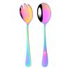 Rose Gold Unique Spoon Dinnerware Cutlery Set Salad Fork 2Pcs Salad Spoon Stainless Steel Serving Spoon Tableware Flatware Set