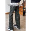 American Retro Camouflage Pants Men's Spring and Autumn New Jeans Splicing Washed Versatile Logging Straight Pants