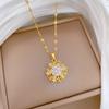 Drehende Himmelsflocken-Licht Luxuriöses Temperament Wunderschöne Voll-Diamant-Halskette Damen Vielseitig Schlüsselbein-Kette Titanstahl-Kette