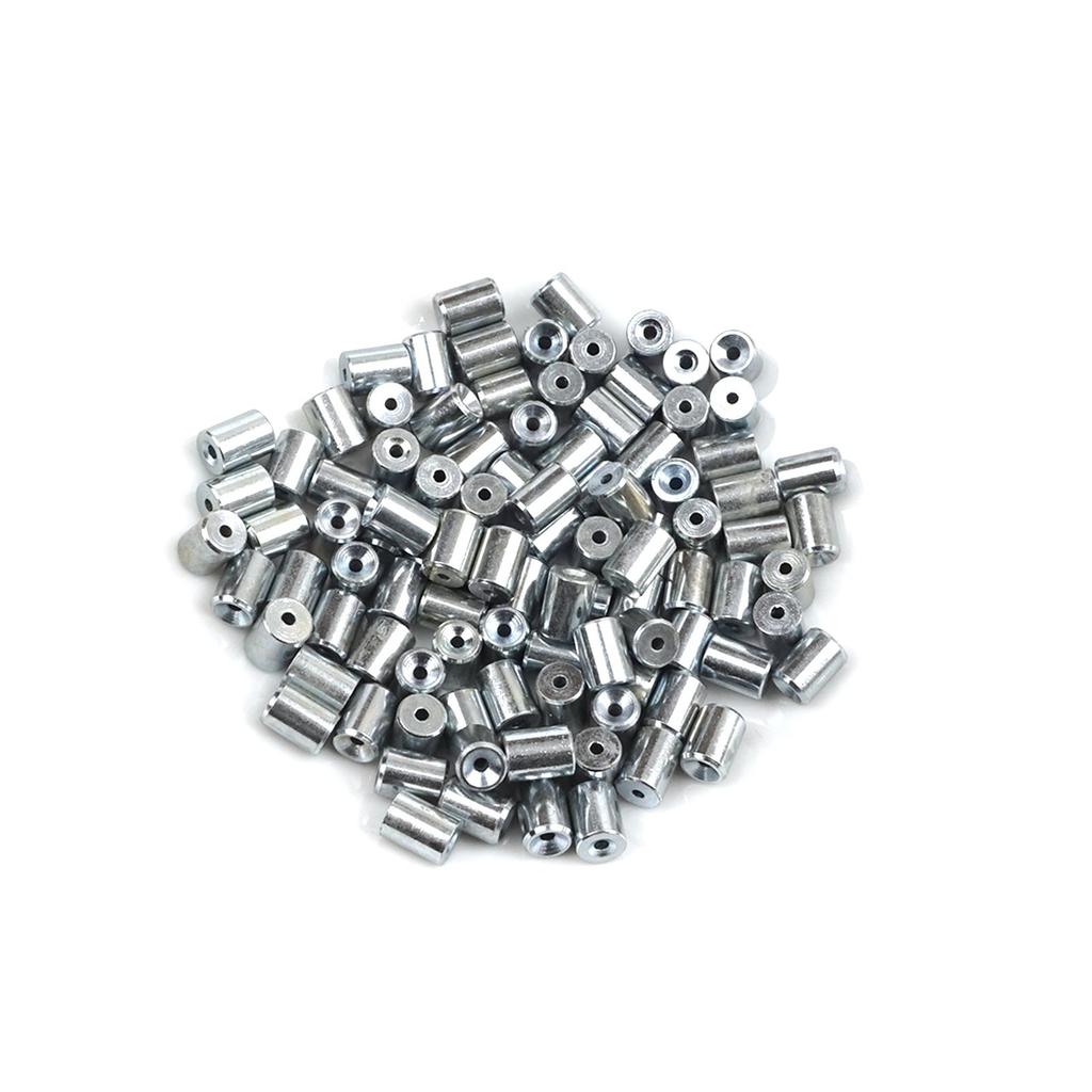 ECR013 100 Pieces Car Window Regulator Winder Repair Steel Cable Wire Rope End Fitting Pin Stop Sleeve Crimp Rivet 6x8/1.7 Mm
