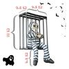 Halloween Scream Skull Cage Prisoner with Automatic Sensors Activation For Haunted Garden Or Indoor Scare Shows