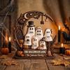 Gifts for Halloween Ghost Family Wooden Plaque, Pumpkin Couple Tabletop Sign, Decorative Plaques Farmhouse Home Ornament Tiered Tray Shelf Decor Theme
