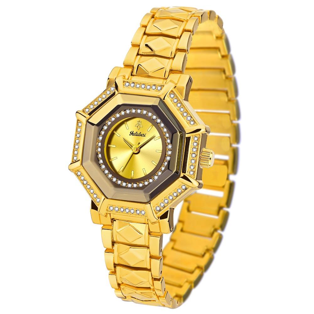 Relógio de Pulso Octogonal de Diamante para Mulheres Pulseira de Aço Inoxidável de Luxo Relógio de Quartzo Moda Strass Relógio de Pulso Feminino para Vestir