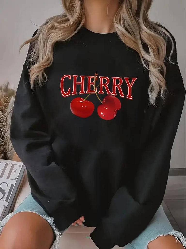 Dámská mikina s třešňovým potiskem - Evropský a americký styl s dopravou zdarma