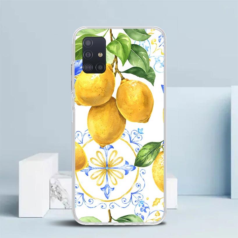 Summer Fruits Lemon Soft Cover for Samsung Galaxy A12 A22 A32 A52 A72 A02S Phone Case Note 20 Ultra 10 S10 Plus A51 A71 A50S A20