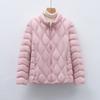 90 fleece new national standard women's clothing autumn and winter new light down jacket wavy pattern women's stand-up collar jacket