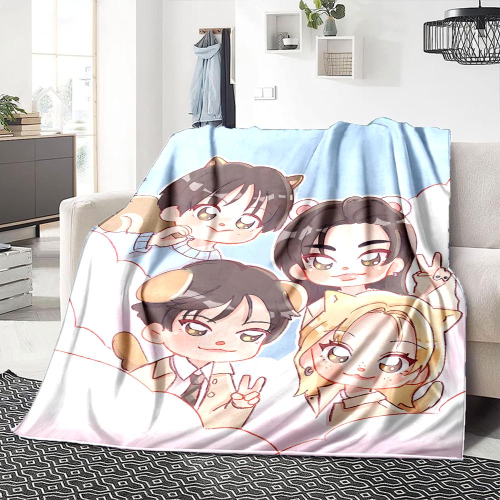 1Pc Kawaii Friends Together Blanket For Couch Bed Plush Cozy Fuzzy Blanket Super Soft Warm Blankets For Fall And Winter 091841