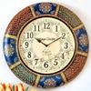 Large Hand-Painted Varli Design Abstract Wall Clock