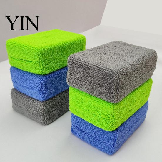 Non Scratch Glass Tile Cleaner Microfiber Car Wash Sponge, High Density Soft Cleaning Pad, Household Heavy Duty Dirt Removal Sponge Washable Reusable