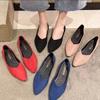 Women's Pointed Toe Flats Suede Slip On Loafers Comfortable Flat Shoes Soft Ballet Pumps Office Dress Shoes Plus Size Available