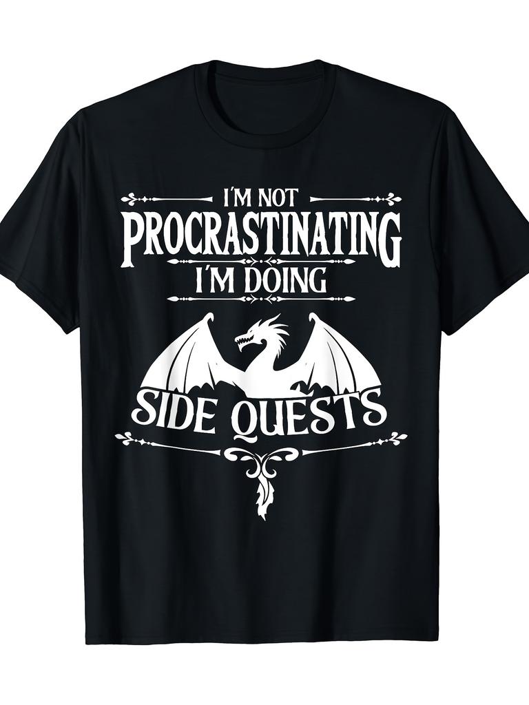 [RPG Gamers Side Quests Tee] RPG Gamers T-Shirt - I'm Not Procrastinating I'm Doing Side Quests - 220g