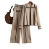 Autumn and winter new knitted fashion suit women's casual olo collar sweater wide-leg pants two-piece set