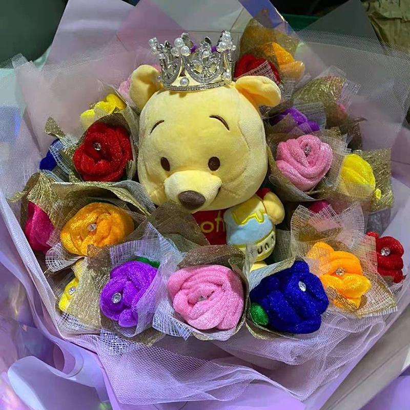 1 stuk Cartoon Roos Bloem Knuffel Zacht Pluche Speelgoed Valentijnsdag Cadeau Voor Meisjes