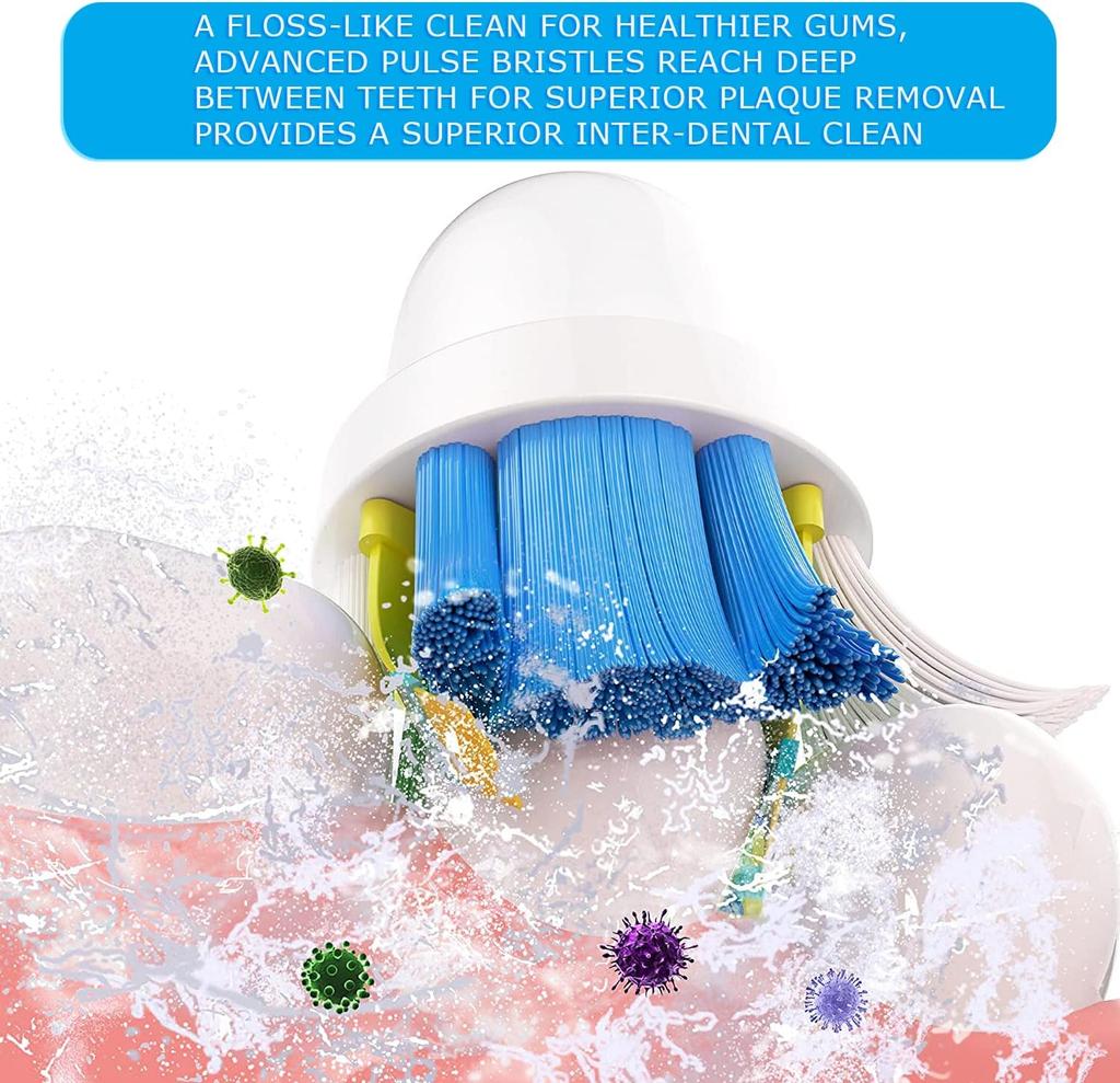 Replacement Brush Heads Compatible with Oral Electric Toothbrush - Floss Toothbrush Head Fits for Oral B Pro