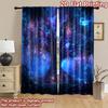 2D flat printing 2pcs Party Window Curtains Enchanted Forest Glowing Bioluminescent Tree Digital Printed Polyester Drapes Family