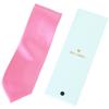 [ao-LABEL] Brand Silk Glossy Tie, 8cm Wide, Available In 30 Colors, Stylish Men's Tie, Business & Party Wear, Solid Color, Light Pink (Cherry Blossom