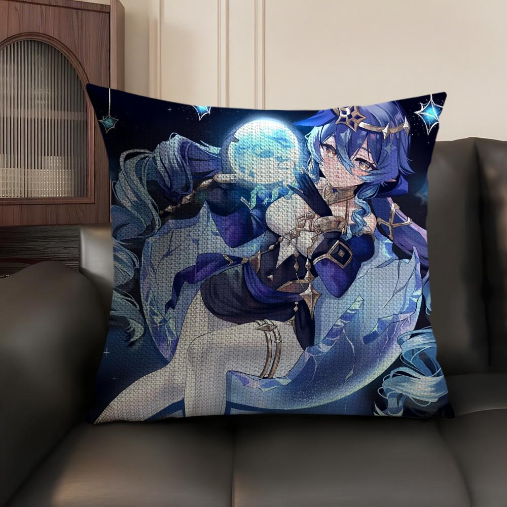 Layla Genshin Impact Cute Cushion Cover Natural Linen Organic Fabric Double-Sided Printing Sofa Home Decor Gift Pillow Case