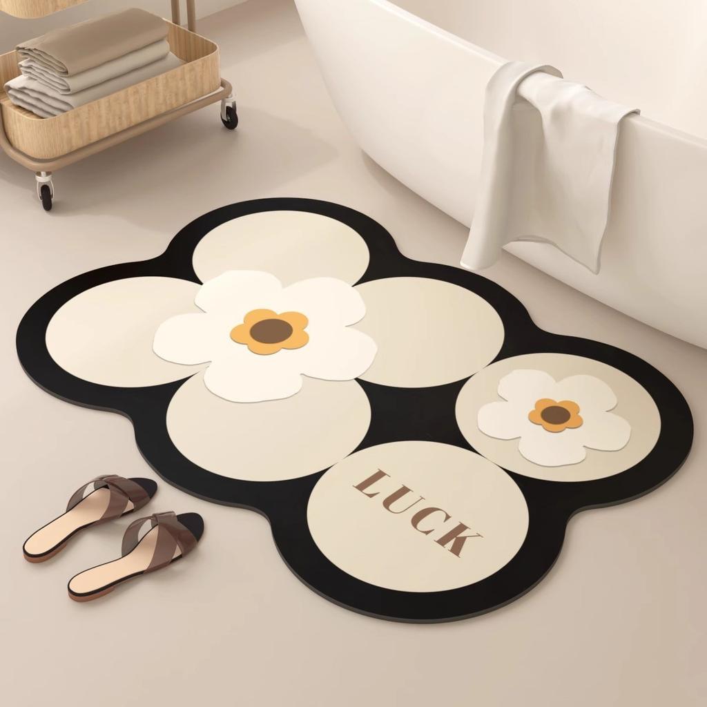 Nordic Style Bathroom Floor Mat, Diatom Mud Absorbent Mat, Bathroom Bathroom Toilet Door Non-Slip Foot Mat