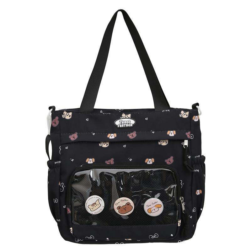 Прозрачная большая вместительная сумка-тоут женская сумка через плечо с мультяшным — фото 18