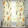 Blätter Früchte Zweige Transparenter Vorhang für Schlafzimmer Tüll Voile Vorhang für Küche Wohnzimmer Dekor Fensterbehandlung