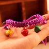 Necklace Adjustable Abrasion Resistance with Bells Woven Rope Pet Collar for Dods