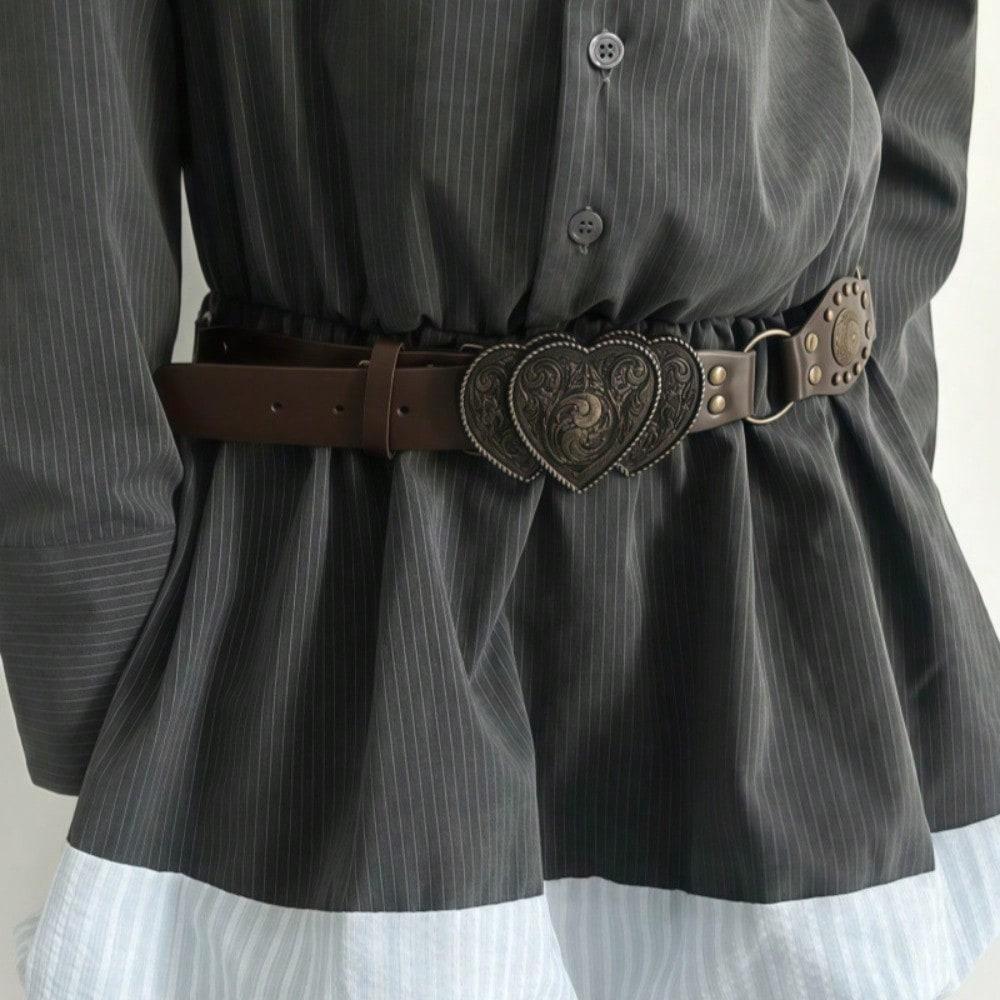 European and American Retro Street Fashion Hollow Ring Splicing Characteristic Waist Belt Versatile Bead Women's Belt