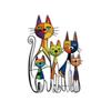 Schmiedeeisen Eisen Wandskulptur Bunte Katze Wandornament Metall Katze Wandkunst Wandornament