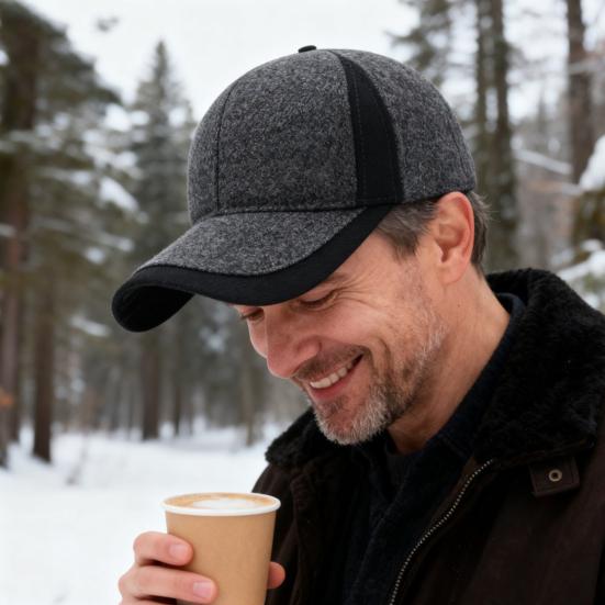 High-Density Baseball Hat Thickened Warm Windproof Cap Adjustable Ear Protection Middle-Aged Elderly Winter Hat