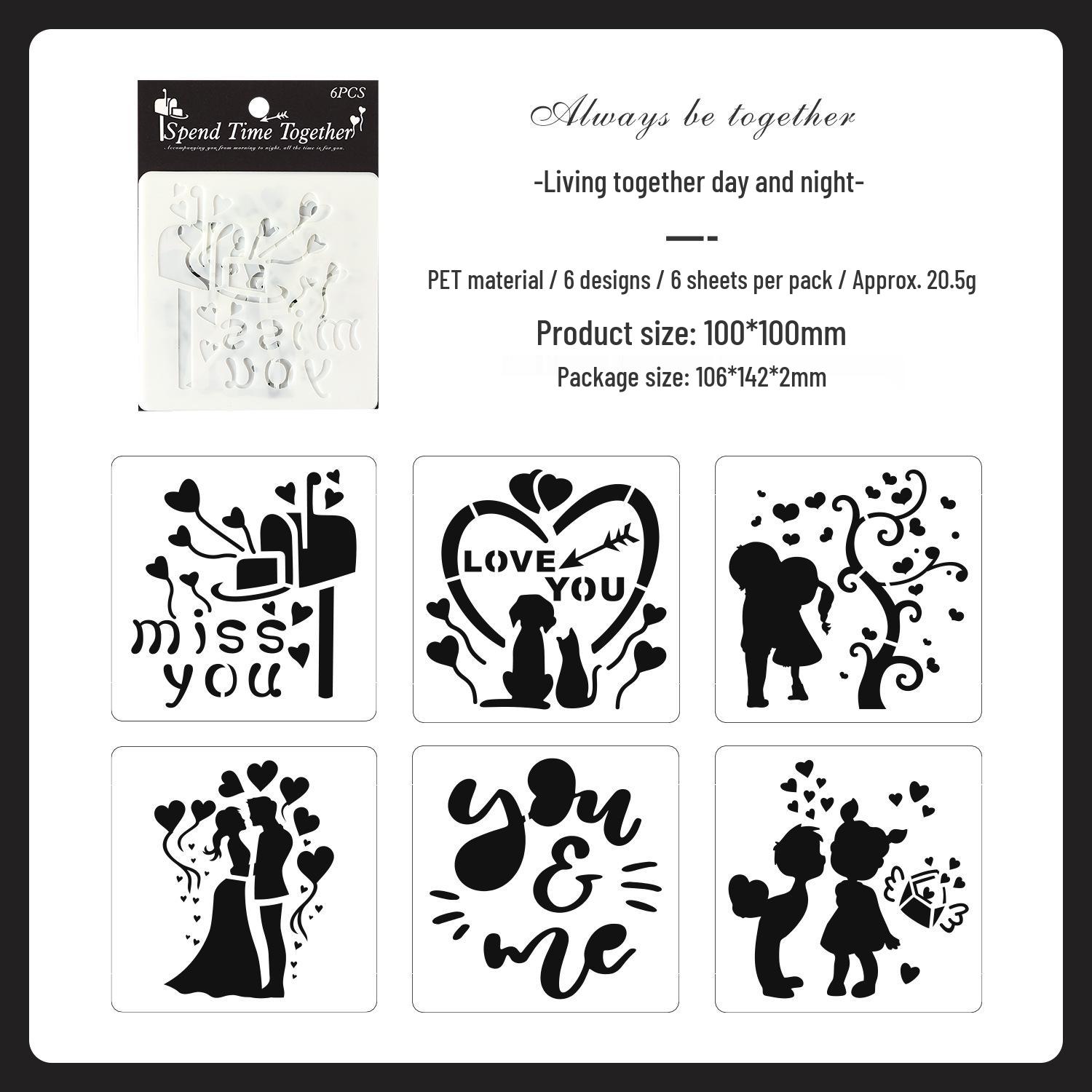 Hand-Painted Valentine s Day Love Whisper PET Stencil