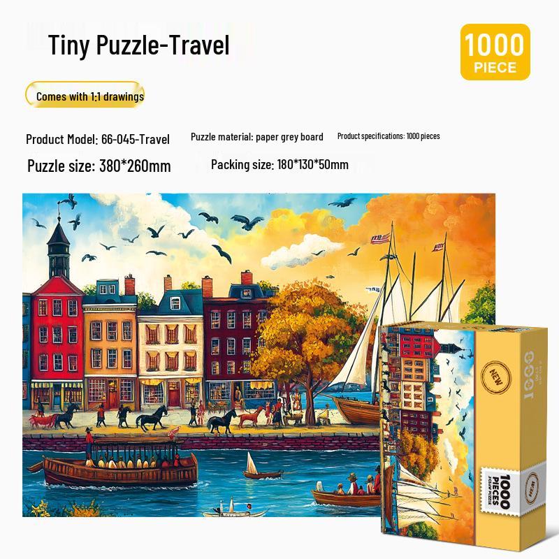 1000-Piece Cartoon Jigsaw Puzzle for Adults and Kids - Challenging Educational Stress Relief Toy Gift