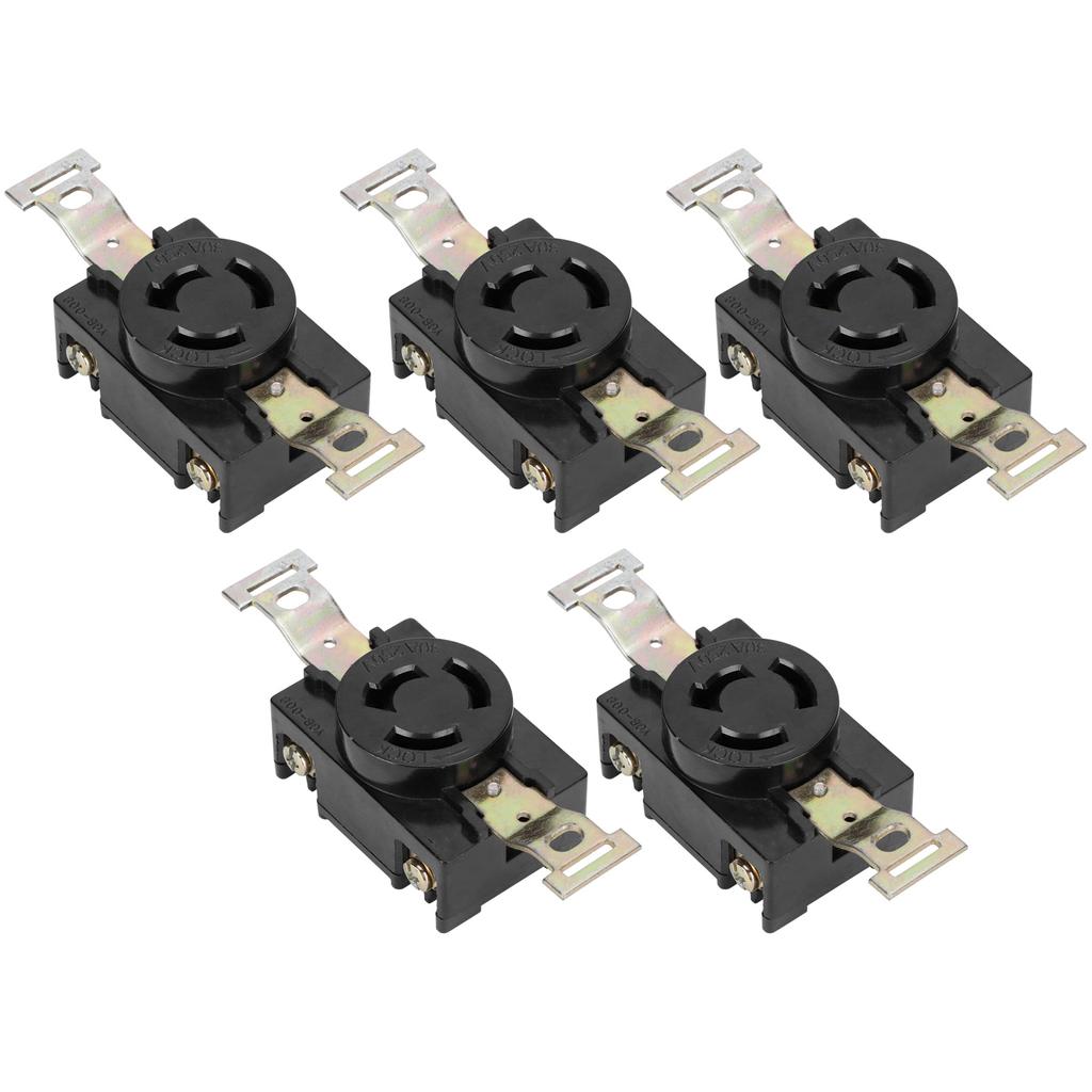 5Pcs American 3‑Holes Socket Gasoline Generator Accessory for 168f 188f 2 3 5 6.5KW 250V