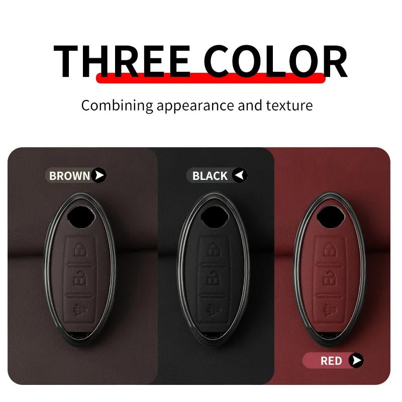 Interior Mouldings Car Metal Key Case Cover For Nissan Qashqai X-Trail T32 Juke J10 J11 Kicks Tiida Pathfinder Note For Infiniti