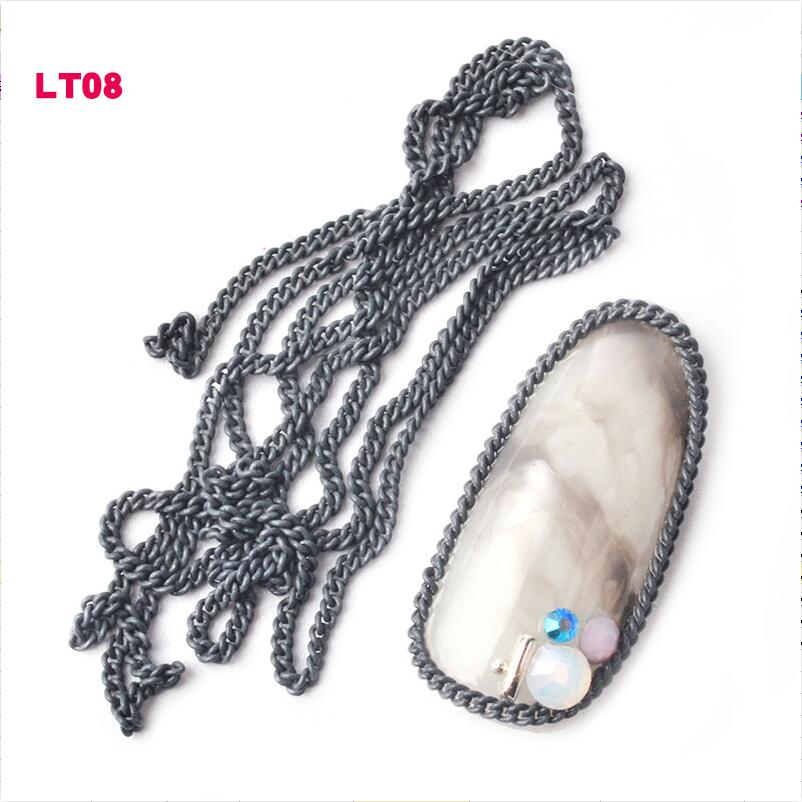 Ultra-Fine Nail Art Chain Metal Chain Zipper Nail Jewelry Nail Art Decoration 12 Colors
