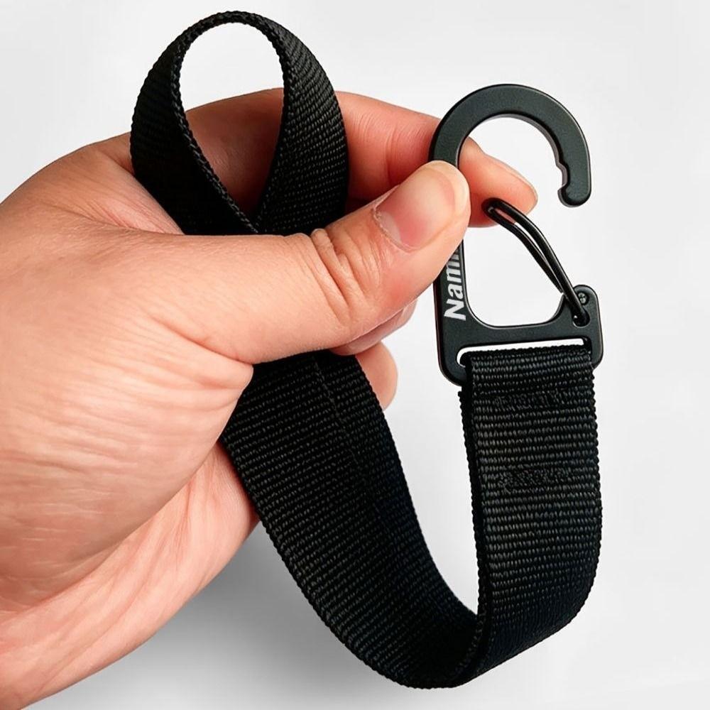2pcs Multifunctional Webbing Spring Snap Hook Black Hanging DIY Backpack Keychain for Electric Bike
