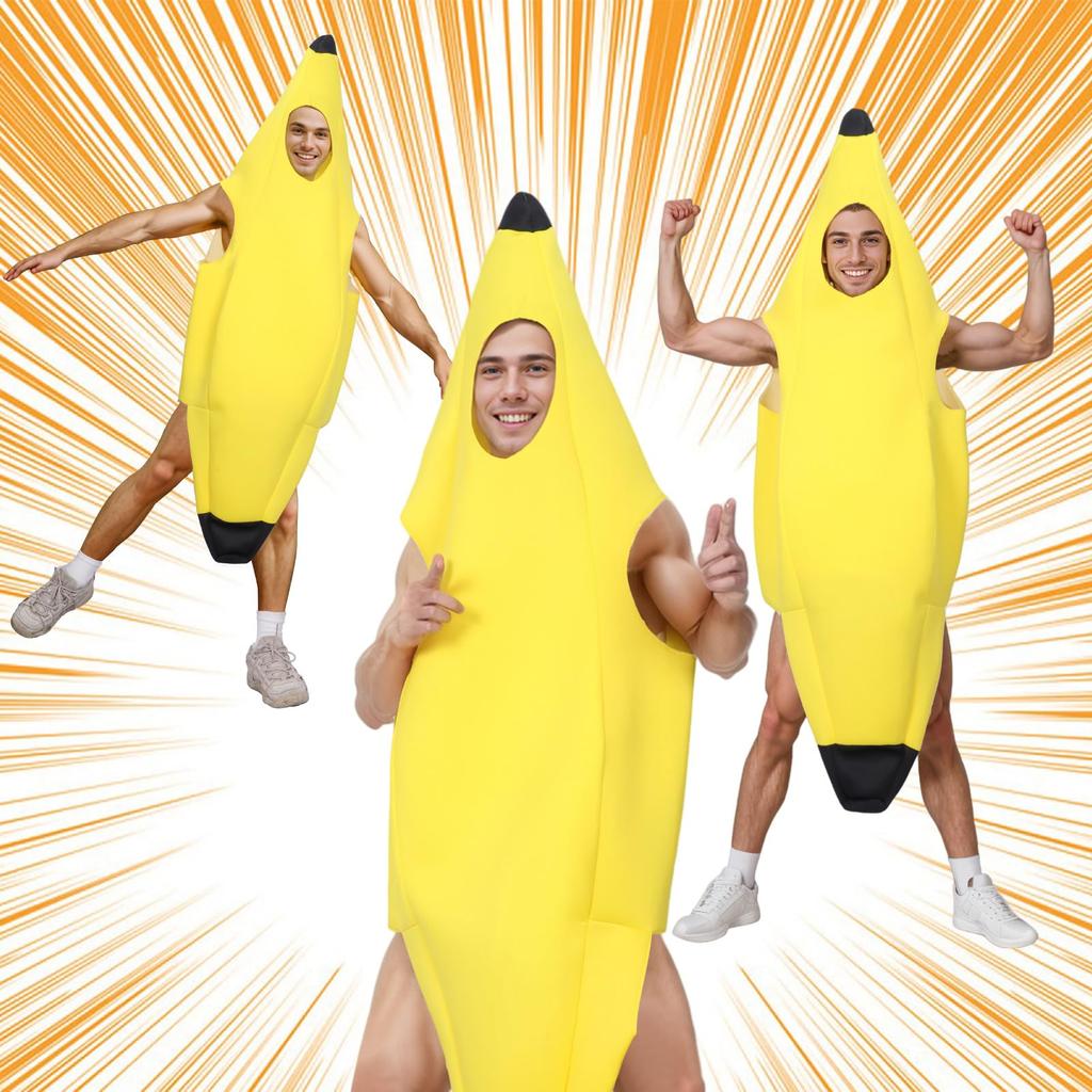 Banana Man Full Banana Costume for Halloween Funny Adult Perfect for School Festivals and Cultural Events [Formemory] - Costume, Yellow, Unisex, Size,