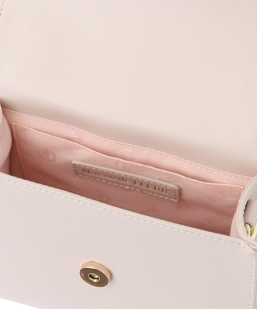 Maison de Fleur Damen-Handtasche mit Perlenband, Schwarz