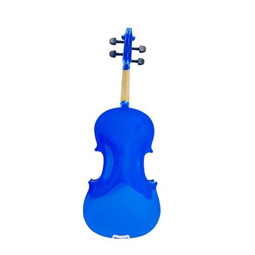 Silvio 4/4 Blue Violin - All Sizes, Beginner, Includes Case, Tuner, Rosin, Shoulder Rest, 2 Violin Bows, Extra Strings and Mute - Black - Suitable for