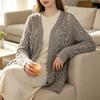 Womens Loose Knit Cardigan With Beaded Embellishment Hollow Twist Design Fall Casual Sweater