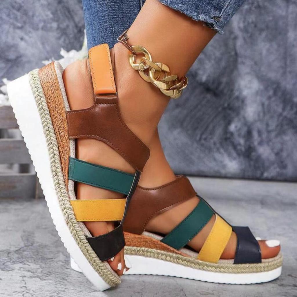 Women Shoes Plus Size 36-43 Summer Fashion Women Wedges Platform Sandals Med Heel Comfortable Hollow Out Sandalias De Mujer