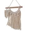 Boho geflochtenes Wandbehang, Geometrischer Wandbehang, Geknüpfter Baumwollseil Wandbehang mit Quasten für Zuhause Schlafzimmer Kinderzimmer Eingangsbereich Wandkunst